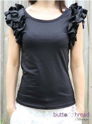 Ruffle Silk Sleeve Top