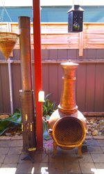 Outdoor pot belly heater/burner inlcudes accessories & Flute