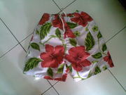 Balinese red hibiscus flower painting pants(Bali)