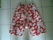 Balinese pink hibiscus flower pants