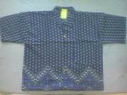 Balinese blue batik painting T shirt