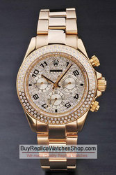 Men's Rolex Replica Watches 18k Yellow Gold Plating Polished Stainless