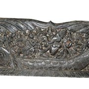 Ganesha on Boat Hand Carved Headboard Wall Panel India