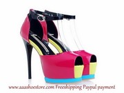 Gianmarco Lorenzi Rose Sheepskin Platform Sandal 
