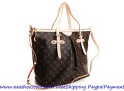 wholesale Louis Vuitton Monogram Canva Palermo GM Brown M handbags Fre