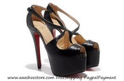 wholesale Christian Louboutin Exagona 160mm Peep Platform Leather Pump