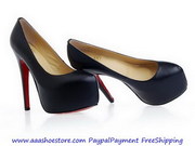 Christian Louboutin Daffodile 160mm Sheep Skin Platform Pumps Black ON