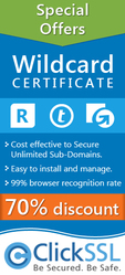 Low cost wildcard at unbelievable 48% discount price from ClickSSL