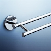 Buy Chrome Liano Wall Round Double Bath Towel Rail Bathroom Accessories