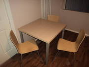 Square table and chairs