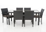 Brand new not used wicker glass top outdoor table with 6 chairs!!!!