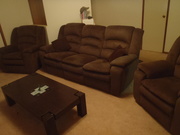 3 Seater Choc Couch and 2 recliners. Extremely good condition