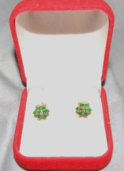 Emerald and diamond earrings