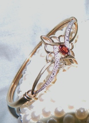 Jewellery for sale,   garnet & diamonds bracelet