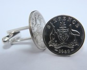 Australian Sixpence Coin Cufflinks