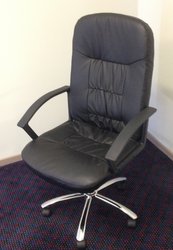 Black Faux Leather Gas-lift Office chair