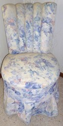 BEAUTIFUL PADDED FLORAL COVERED BEDROOM CHAIR