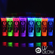 8 x 10ml UV Glow face & body paints