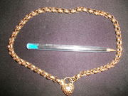 Antique belcher 9ct yellow gold lock necklace