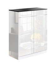 White Shoe Cabinet Rack High Gloss - Flipdeals