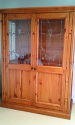 Large PineTV cabinet,  lead lighted with two large doors Price $350 ono