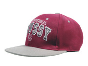 Stussy Snapback Baseball Cap Burgundy