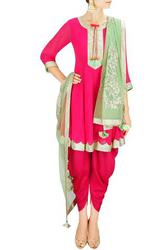 Shop Online for Pink Anarkali Dhoti Salwar Kameez