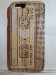 iPhone 6 / 6s 100% Natural Bamboo Wooden Cassette Tape Back Case Cover