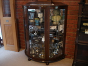 Glass n Crystal half round  cabinet.