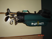 Golf clubs,  bag, buggy and shoes 8.5