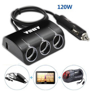 3 Socket Dual USB Car Charger | PapaChina