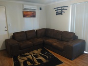 L shape light Brown corner couch 