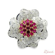 Flower Shape Diamond Ladies Ring Cardinal 