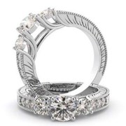 Three Stones Engagement Rings | Three Stone Wedding Rings | Goldenet