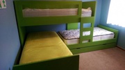 Stylish and Comfortable Triple Bunk Bed for Kids 
