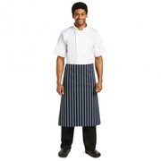 Whites Butchers Stripe Waist Apron Navy