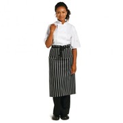 Whites Butchers Stripe Waist Apron Black