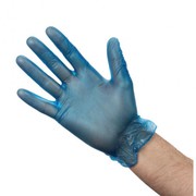 Vogue Vinyl Food Prep Gloves Blue Powdered Pack of 100 Small
