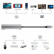 4in1 Type C Hub to HDMI 4K USB 3.0/2.0 PD Charging Port USB C Multipor