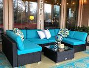 Peach Tree 7 PCs Outdoor Patio PE Rattan Wicker Sofa Sectional Furnitu