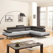 Divano Roma Furniture Modern Contemporary Designed Two Tone Microfiber