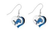  NFL Detroit Lions Jewel Heart Dangle Earrings