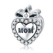 BAMOER 925 Sterling Silver Feathers Angel Wing Heart Shape Charm Bead 