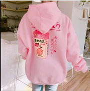 2017 NEW FASHION CUTE CARTOON PRINTED BACK VELVET THICK HOODED LONG