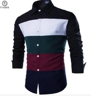 SLIM FIT MEN LONG SLEEVE STRIPED COLOR SHIRT