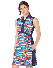 Greg Norman Liberty S/l Sculpted Mock Collar Dress,  Navy,  Large
