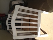 wooden cot with mattress