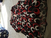 LADIES BLOUSE - RED BLACK & WHITE DESIGN - BRAND NEW NEVER WORN